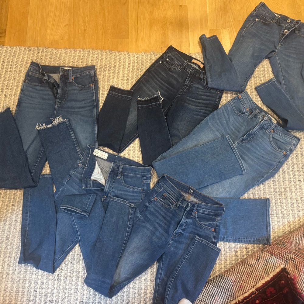 Bundle 6 pairs woman's designer denim (gap, madewell, 7 for all mankind)